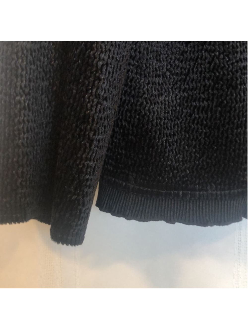 CHICOS Sz 3 Elegant Black Women's Cardigan Jacket PREWORN Pit to Pit 23 1/2" - Picture 9 of 15